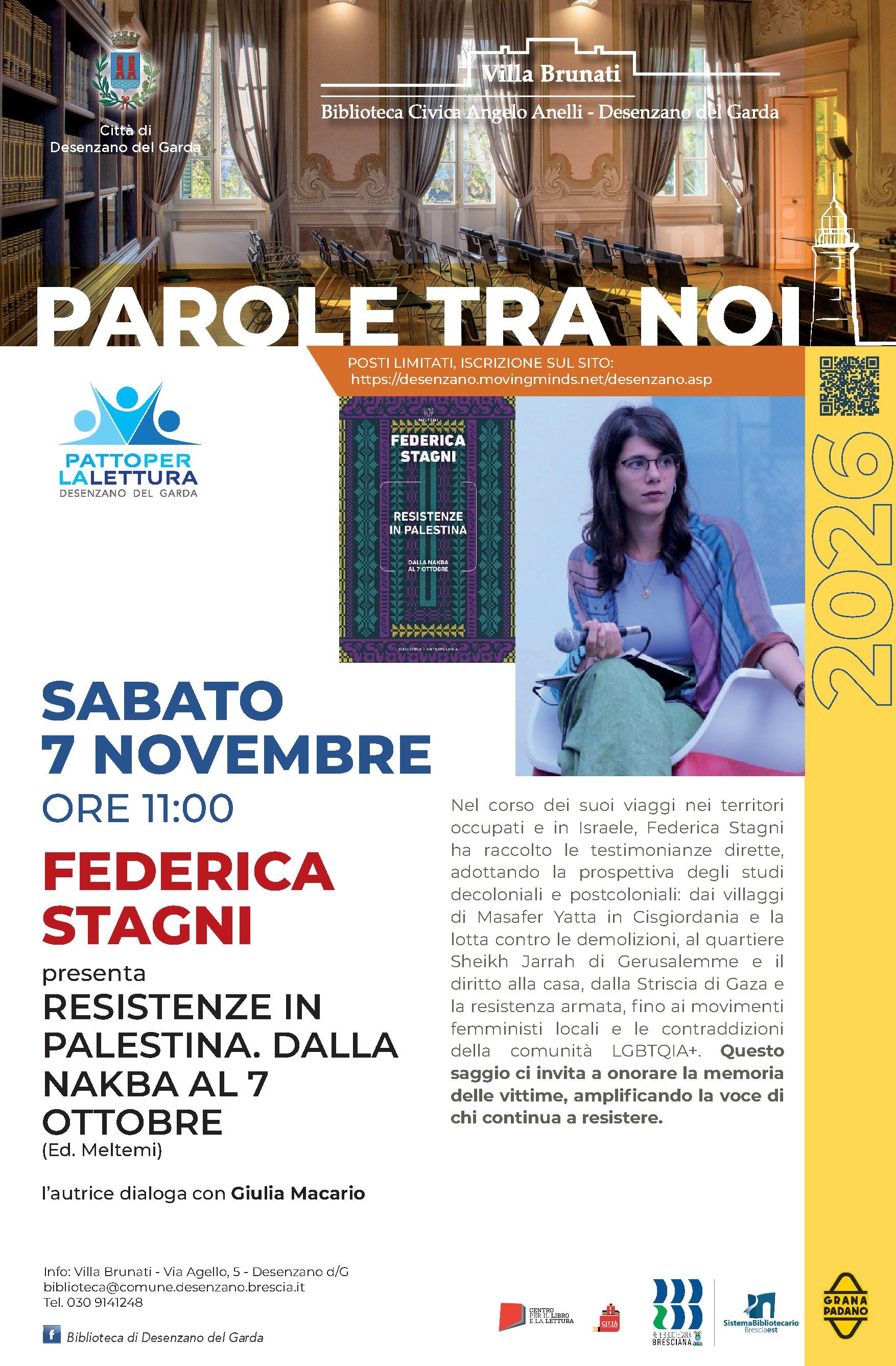 sabato 7 novembre, ore 11:00 PAROLE TRA NOI: Federica Stagni